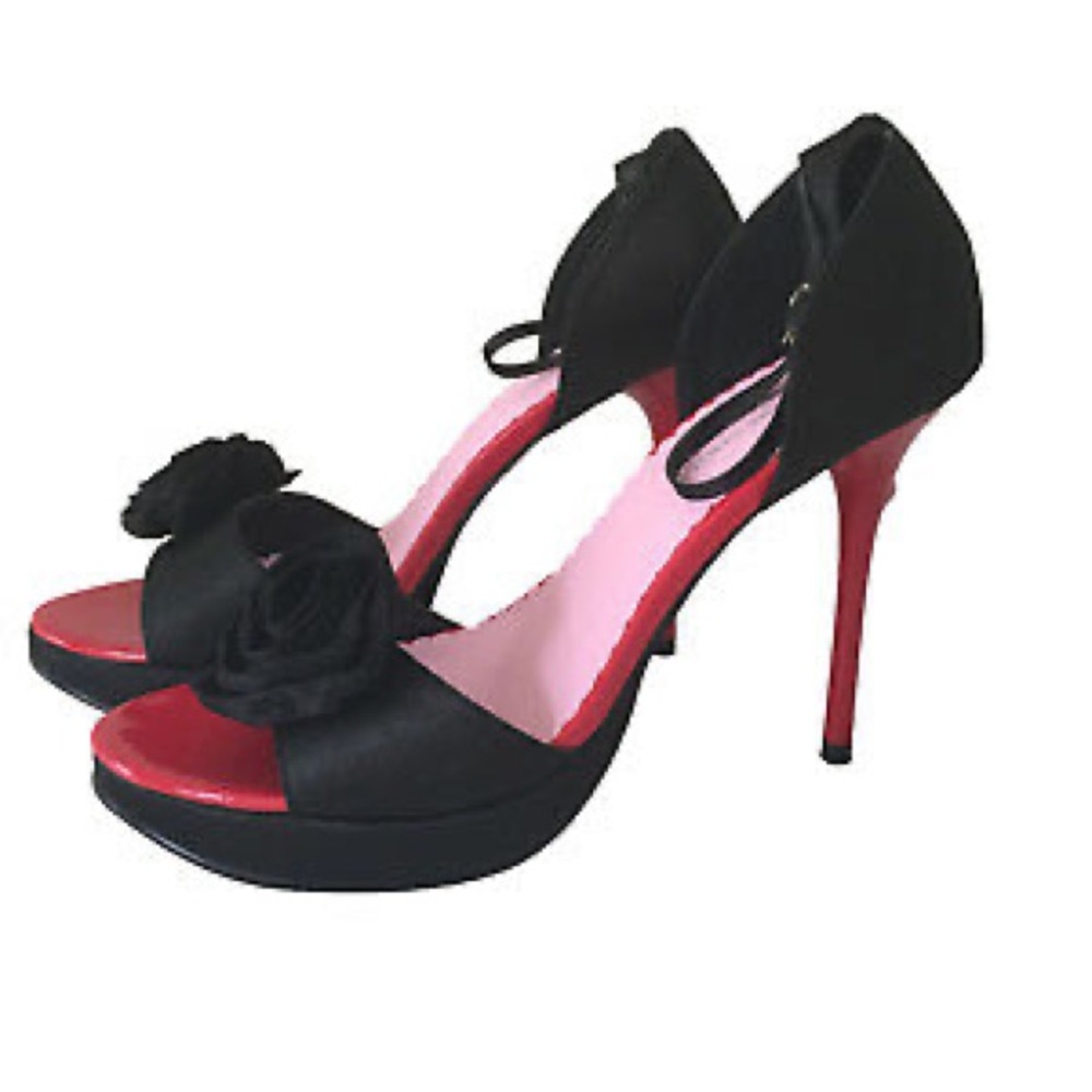 NWOB Leg Avenue Red Black Pinup Sangria Heels.